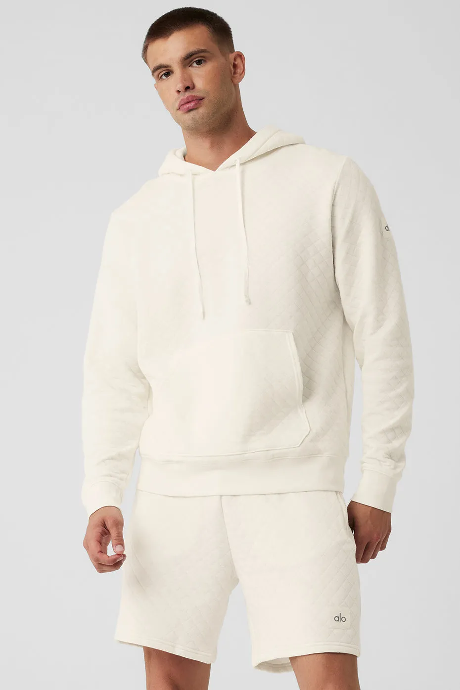 Quilted Stadium Hoodie - Ivory sold by Alo Yoga