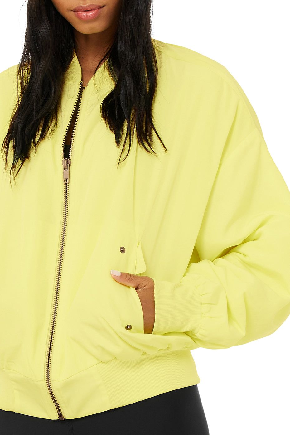 It Girl Bomber - Neon Shock Yellow sold by Alo Yoga product image thumbnail 4