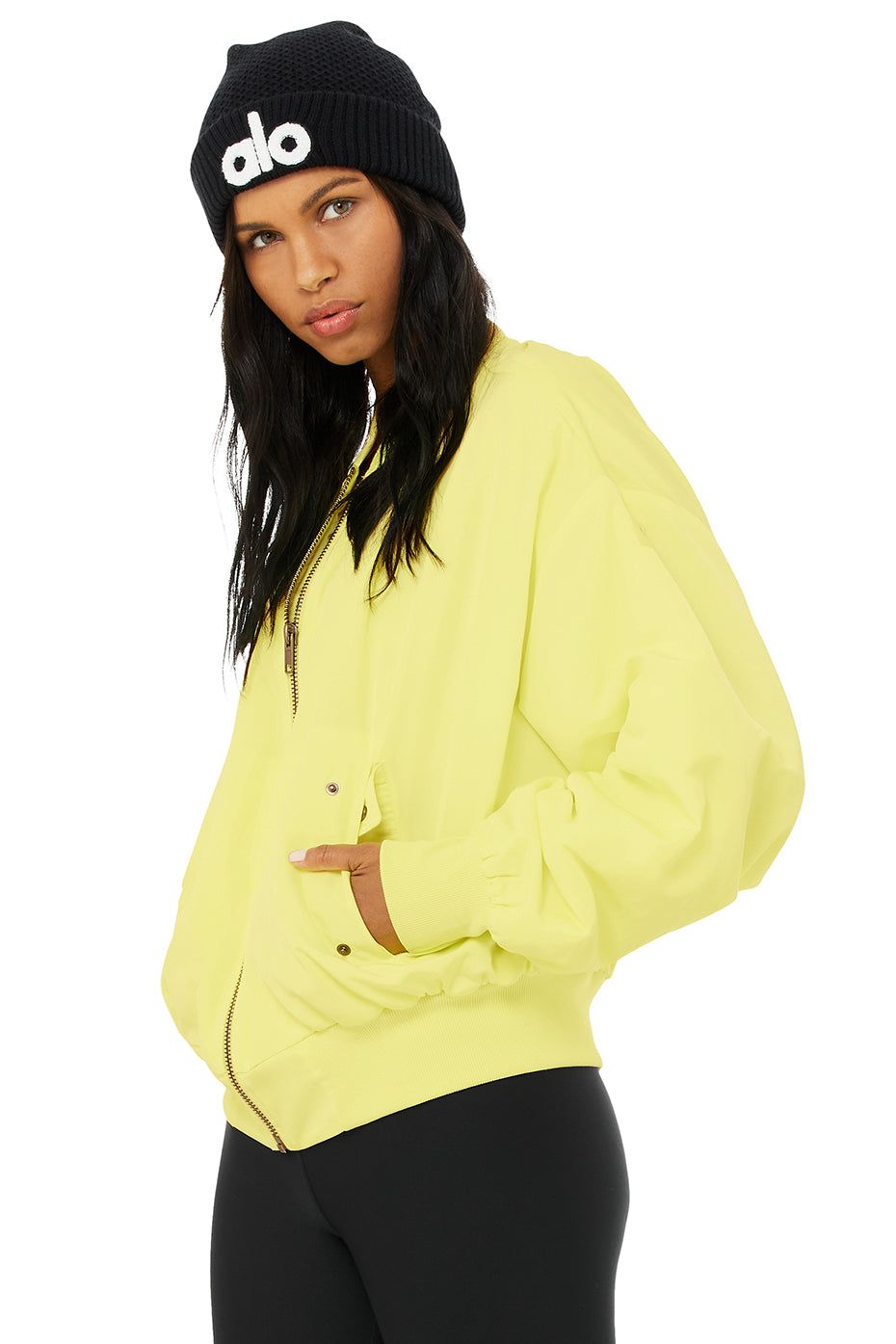 It Girl Bomber - Neon Shock Yellow sold by Alo Yoga product image thumbnail 2