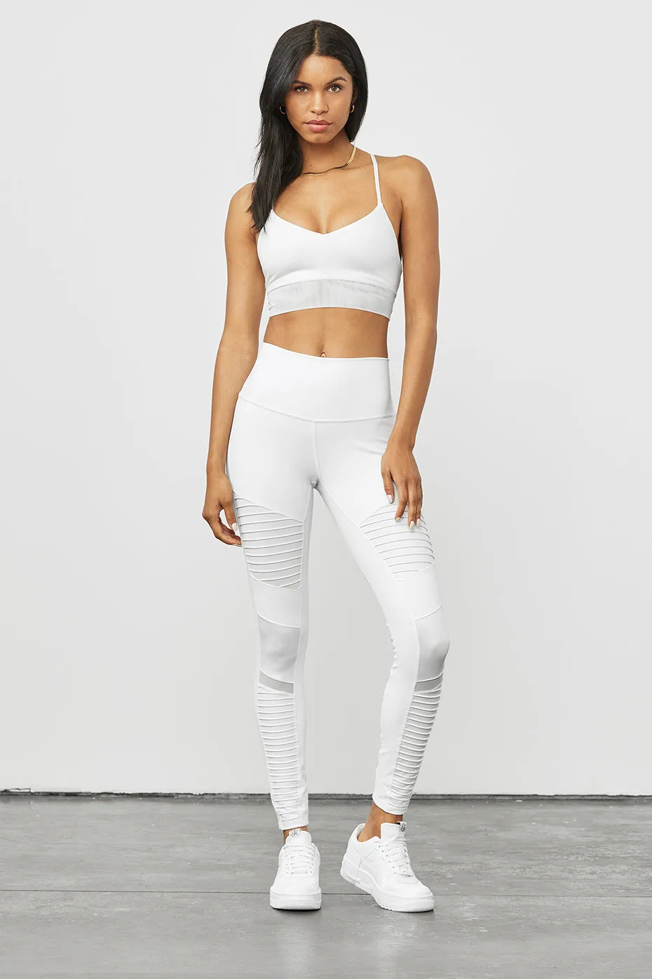 High-Waist Moto Legging - White/White Glossy sold by Alo Yoga product image thumbnail 5