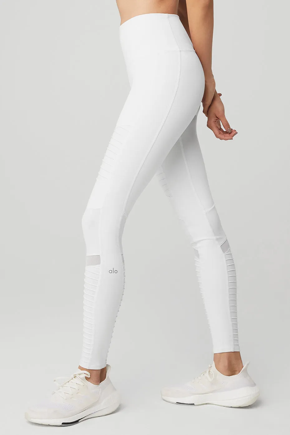 High-Waist Moto Legging - White/White Glossy sold by Alo Yoga product image thumbnail 3