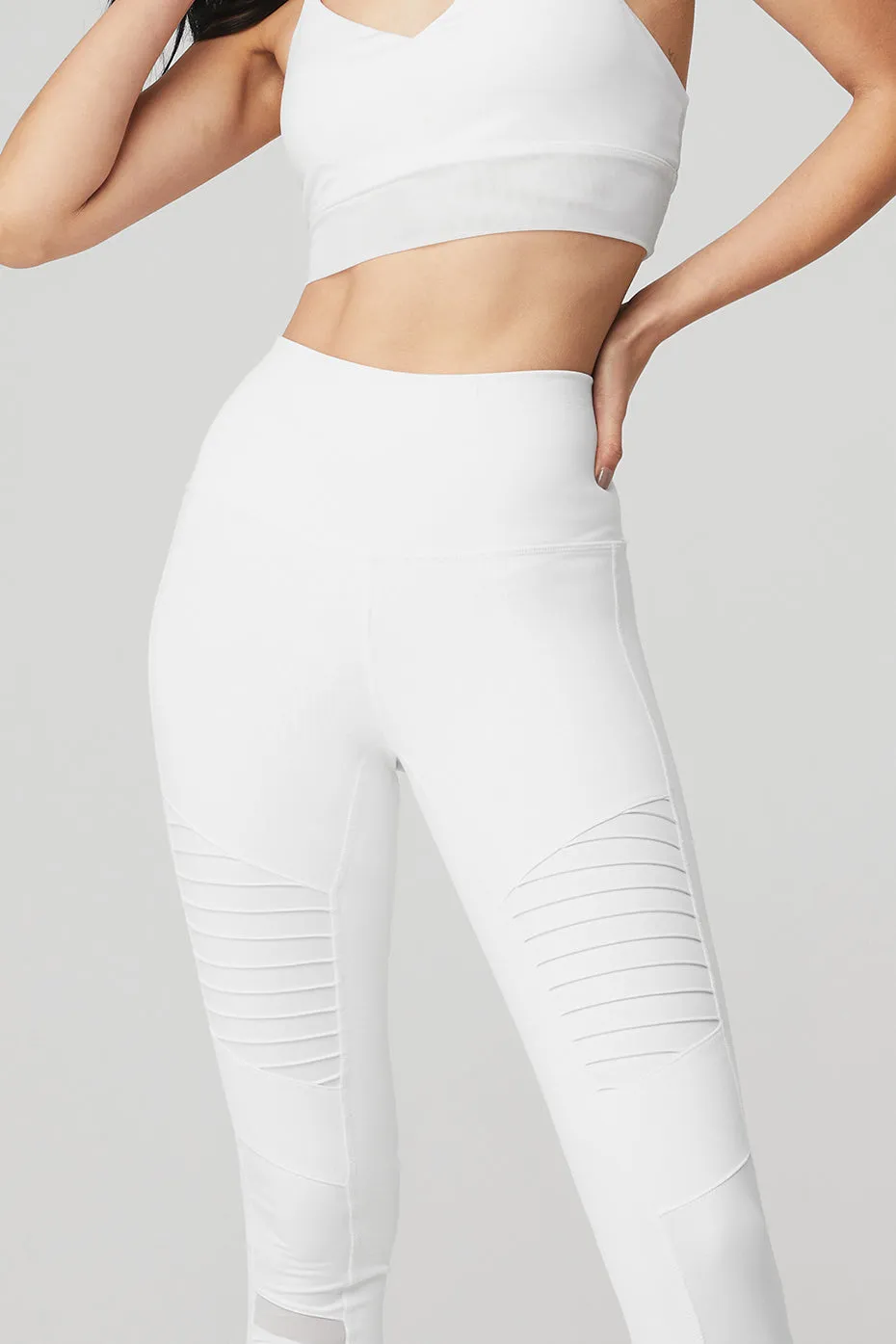 High-Waist Moto Legging - White/White Glossy sold by Alo Yoga product image thumbnail 4
