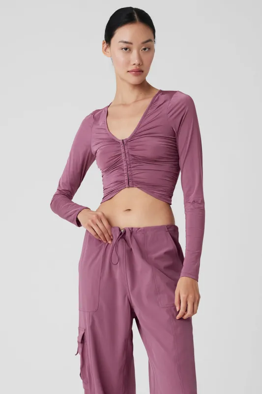 Standout Long Sleeve - Soft Mulberry sold by Alo Yoga