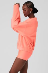 Accolade Crew Neck Pullover - Candy Orange sold by Alo Yoga