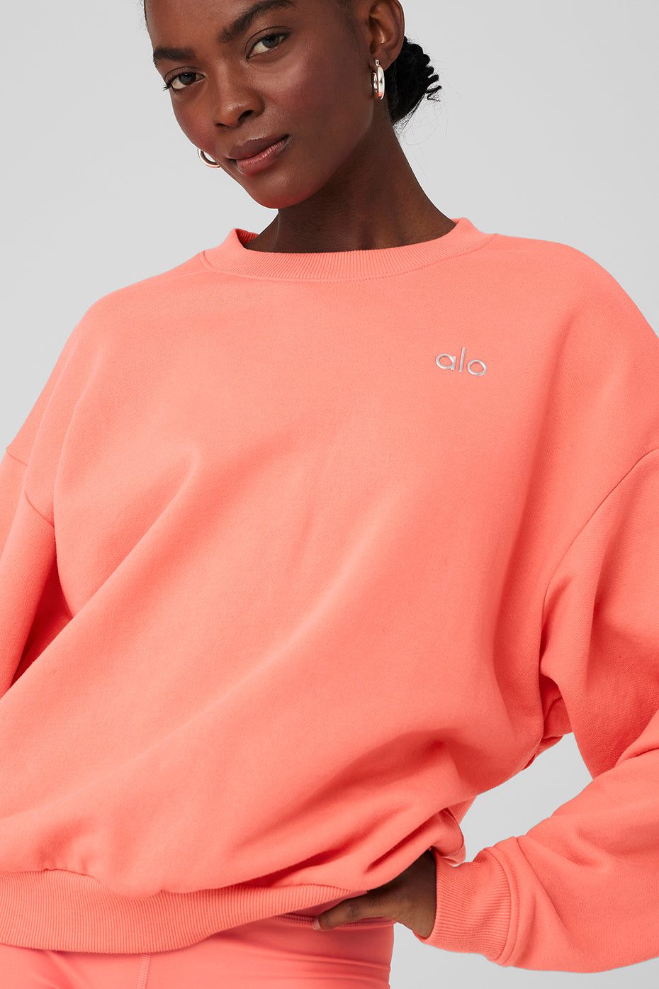 Accolade Crew Neck Pullover - Candy Orange sold by Alo Yoga product image thumbnail 4
