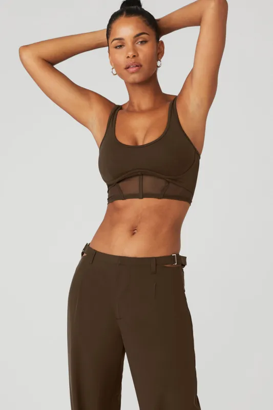 Airbrush Mesh Corset Tank - Espresso sold by Alo Yoga