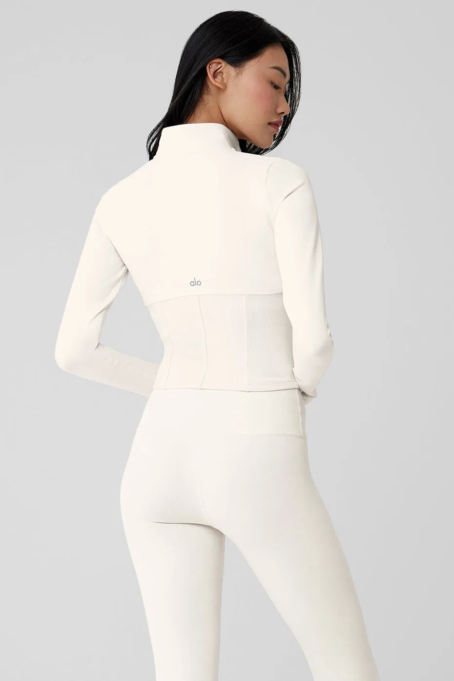 Airbrush Corset Full Zip Jacket - Ivory | Parallel