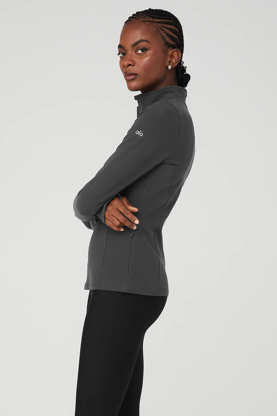 Alosoft 1/2 Zip Rapid Pullover - Anthracite sold by Alo Yoga product image thumbnail 3