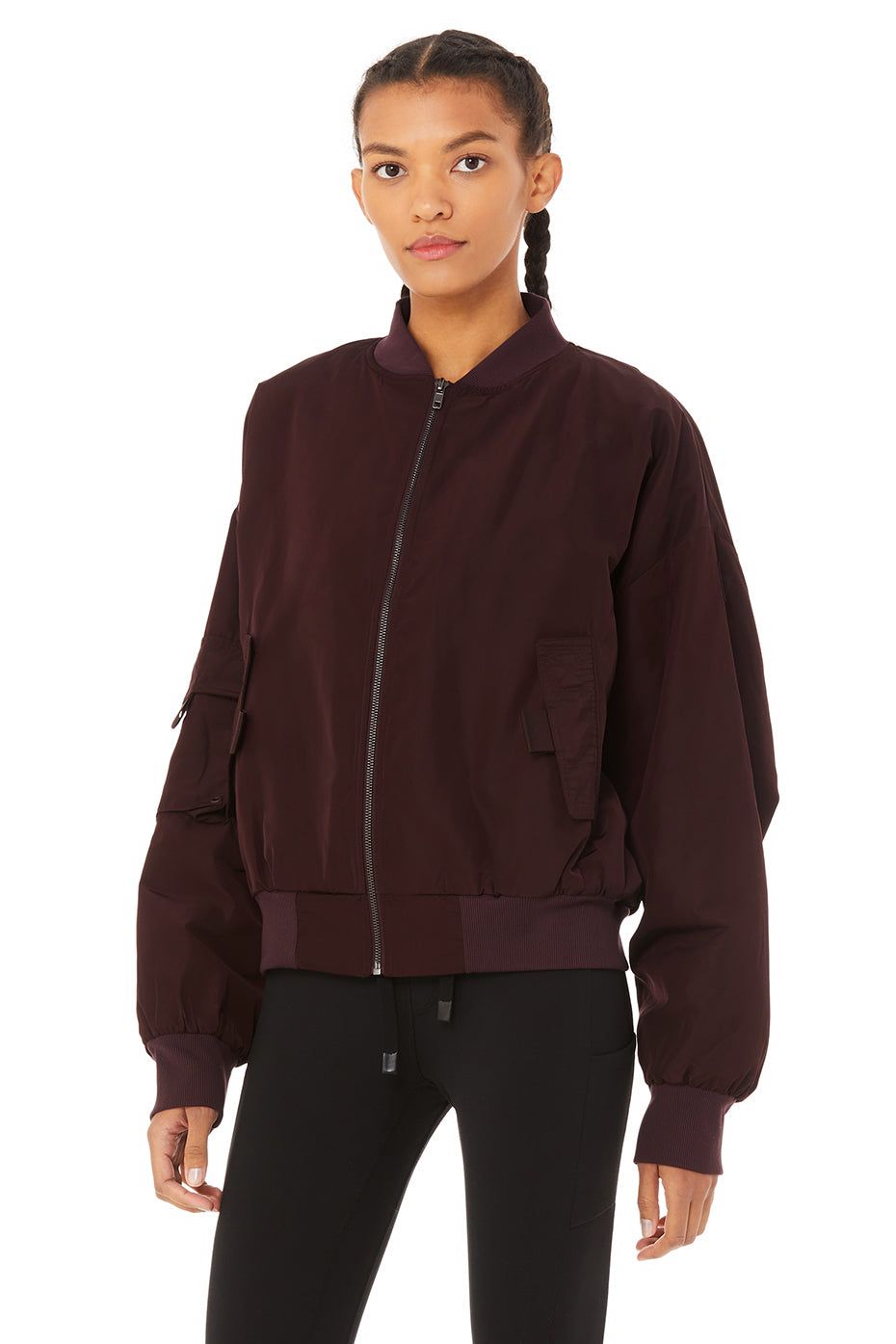 It Girl Bomber - Oxblood sold by Alo Yoga product image thumbnail 3