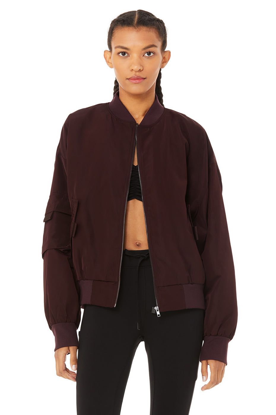 It Girl Bomber - Oxblood sold by Alo Yoga