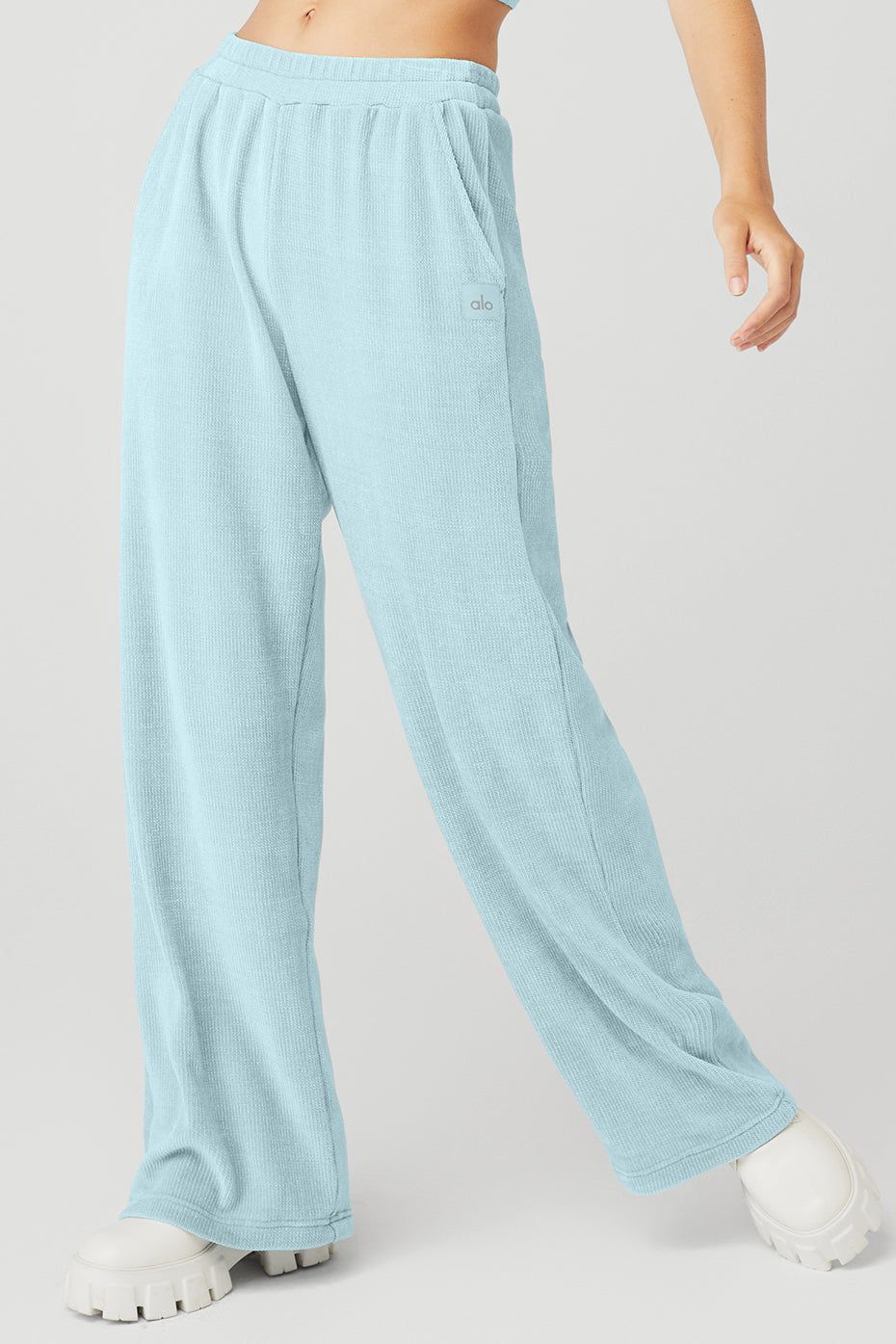 Chenille High-Waist Wide Leg Chalet Pant - Chalk Blue sold by Alo Yoga product image thumbnail 3