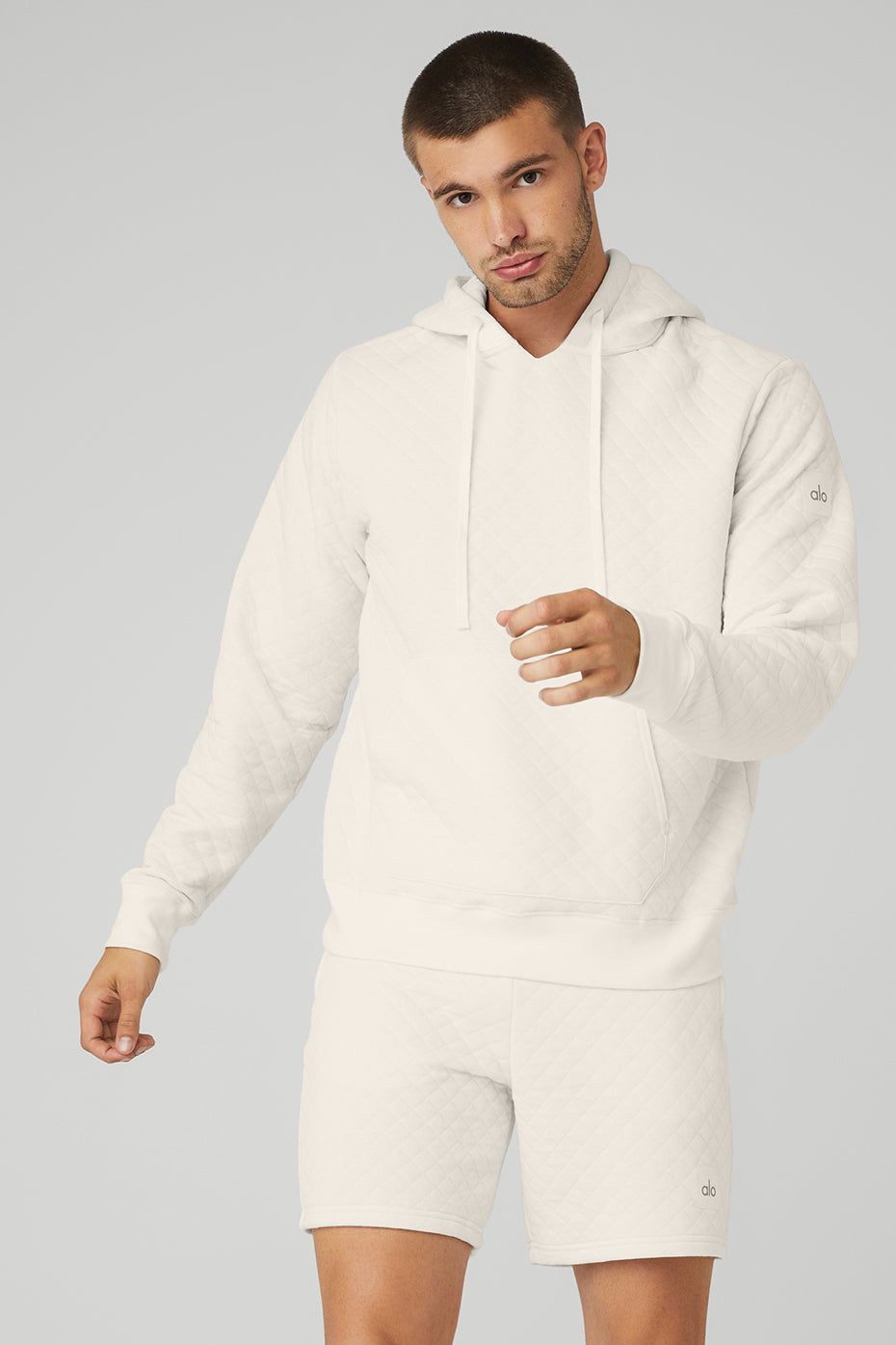 Quilted Stadium Hoodie - Ivory sold by Alo Yoga