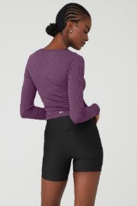 Gather Long Sleeve - Dark Plum sold by Alo Yoga