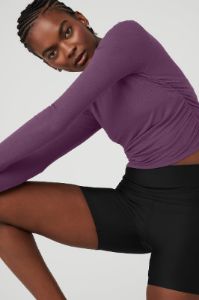 Gather Long Sleeve - Dark Plum sold by Alo Yoga