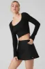 Alosoft Ribbed Show Stopper Long Sleeve Top - Black sold by Alo Yoga