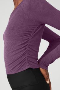Gather Long Sleeve - Dark Plum sold by Alo Yoga