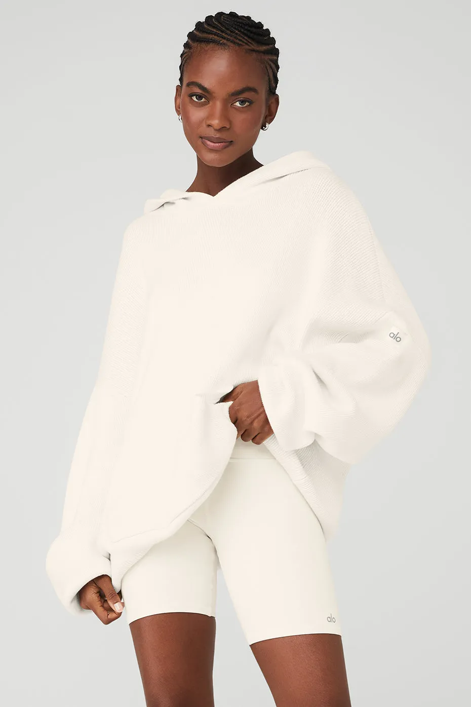 Scholar Hooded Sweater - Ivory sold by Alo Yoga