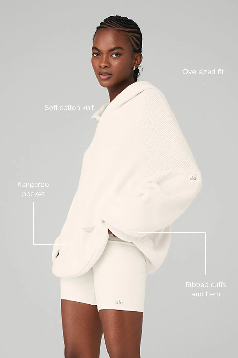 Scholar Hooded Sweater - Ivory sold by Alo Yoga product image thumbnail 2