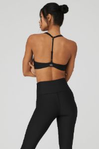 Airlift Layer Up Bra - Black sold by Alo Yoga