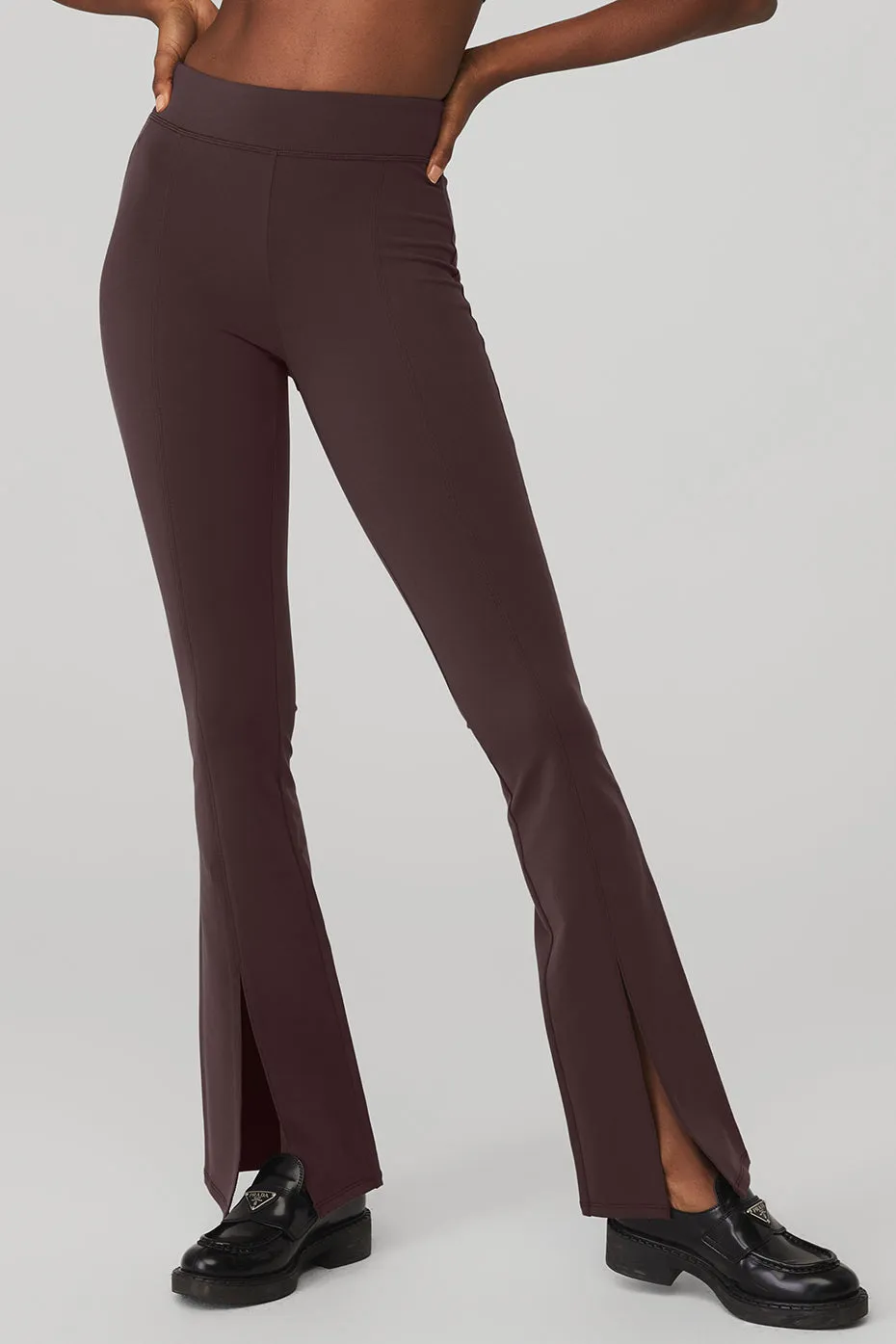 Airbrush High-Waist Flutter Legging - Raisin sold by Alo Yoga