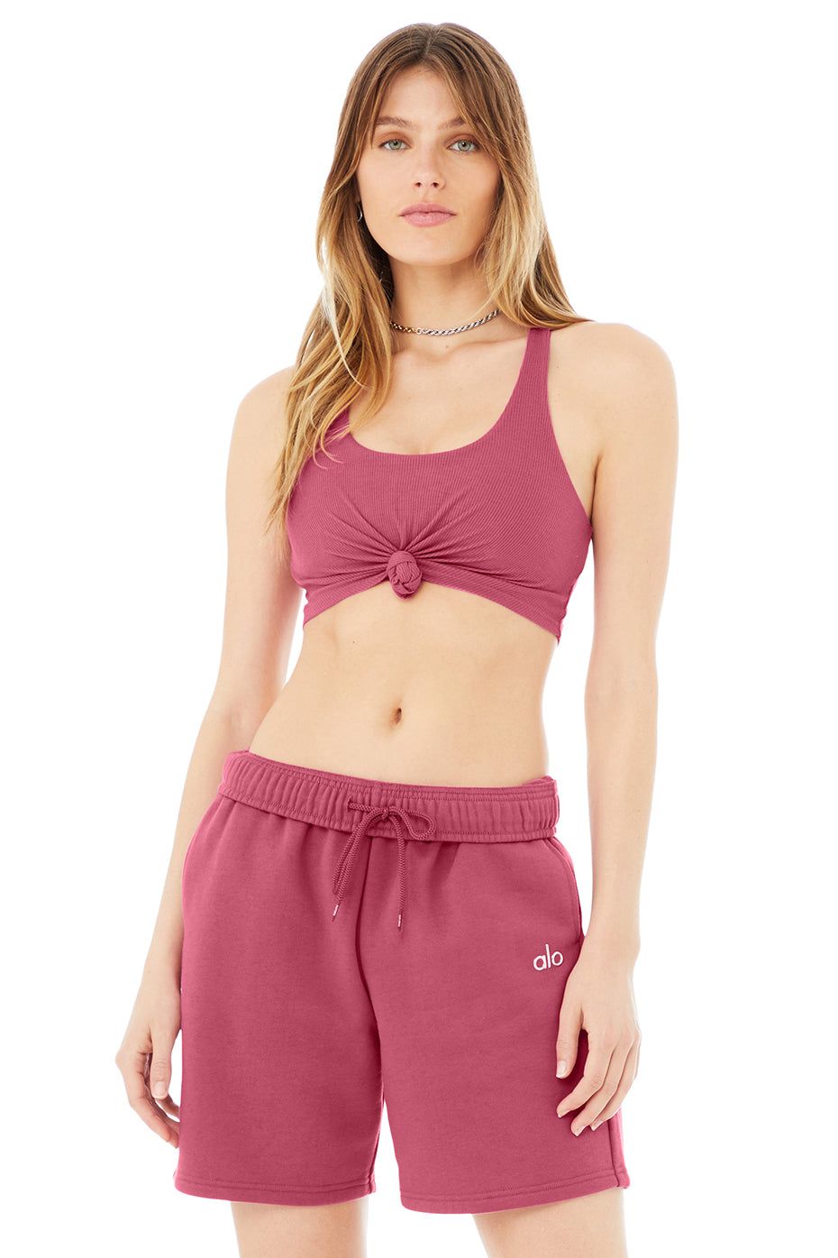 Knot Bra - Raspberry Sorbet sold by Alo Yoga