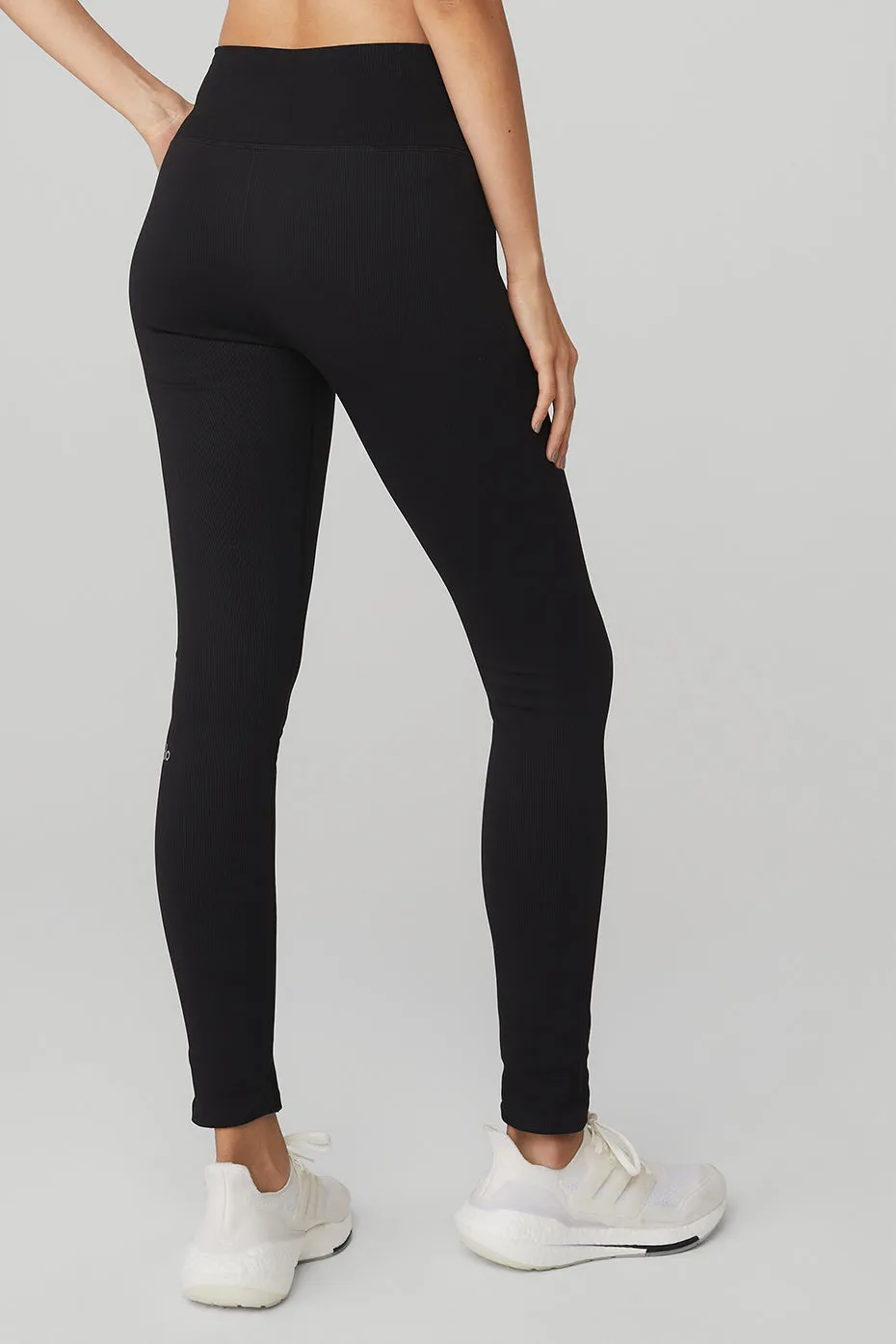 Seamless High-Waist Ribbed Legging - Black sold by Alo Yoga product image thumbnail 2