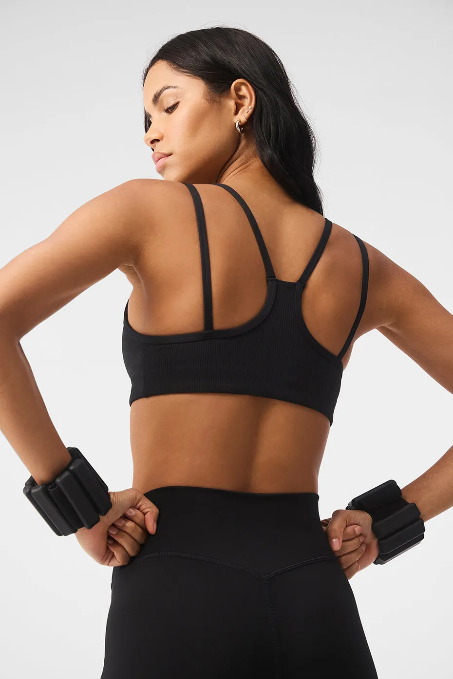 Airlift Ribbed Jump Start V-Neck Bra - Black sold by Alo Yoga product image thumbnail 2