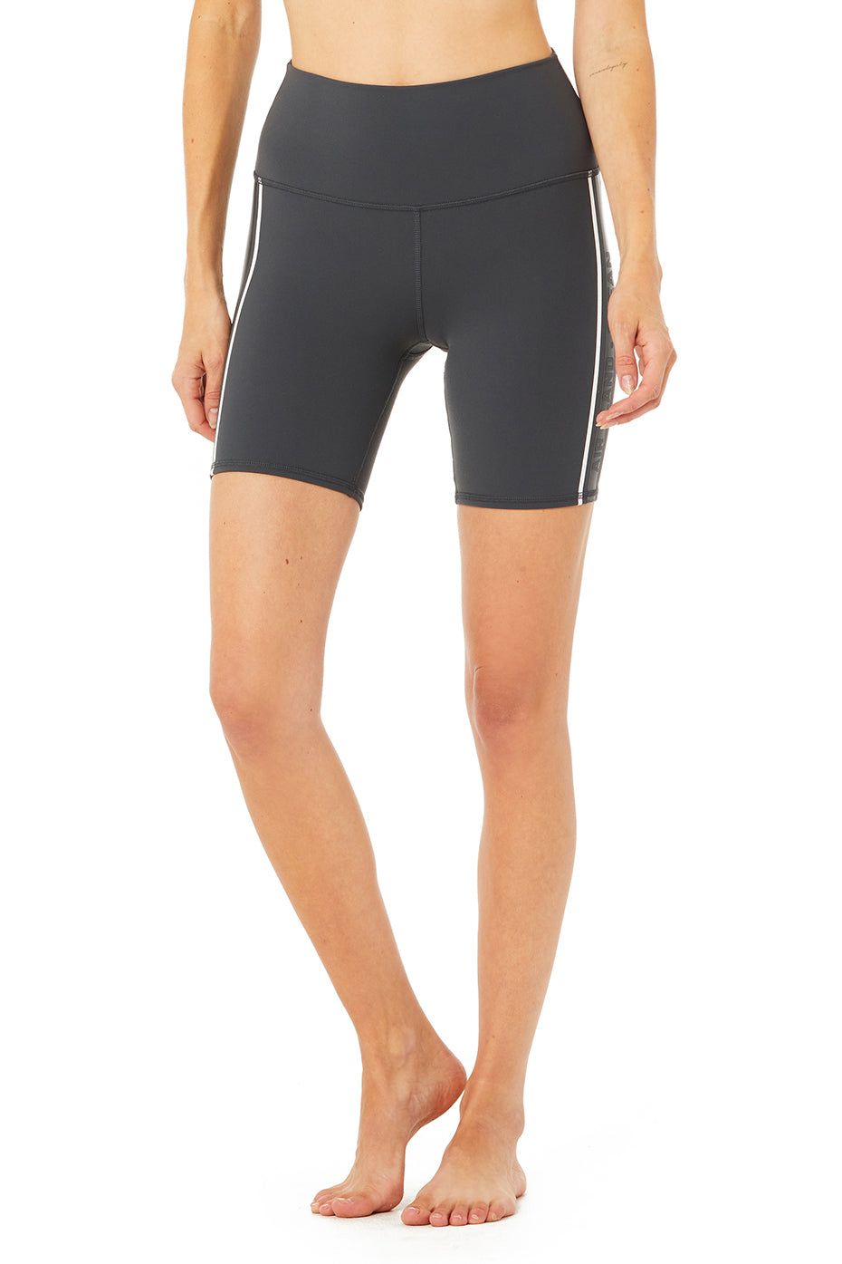 High-Waist Spin Short - Anthracite/Black sold by Alo Yoga product image thumbnail 2