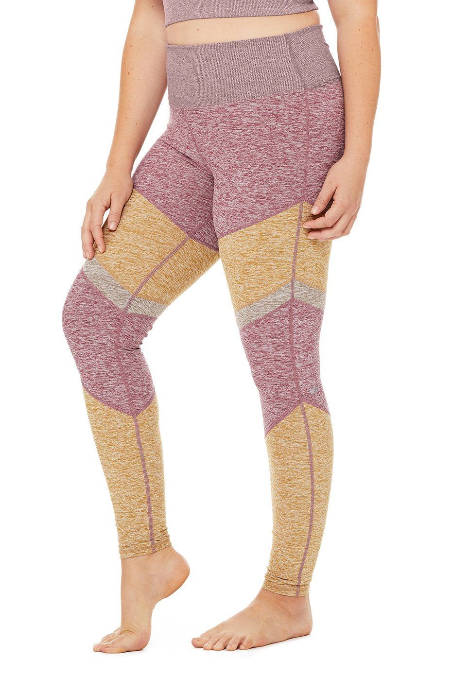 High-Waist Alosoft Sheila Legging - Dragonfruit Heather/Caramel Heather/Gravel Heather sold by Alo Yoga product image thumbnail 5
