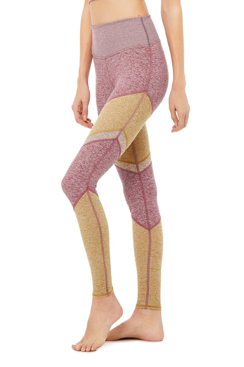 High-Waist Alosoft Sheila Legging - Dragonfruit Heather/Caramel Heather/Gravel Heather sold by Alo Yoga product image thumbnail 2