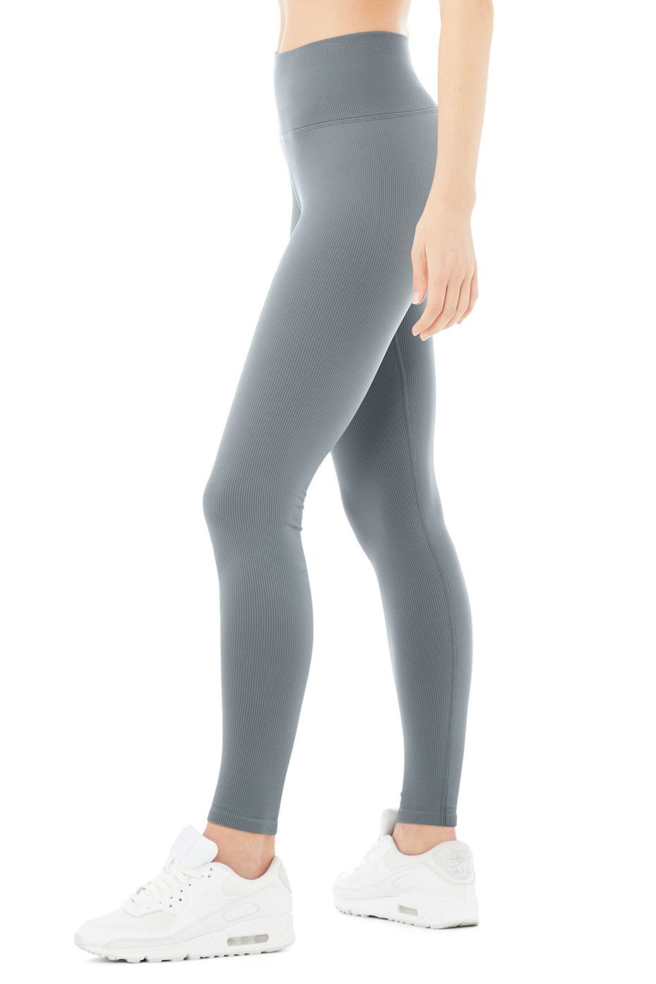 Seamless High-Waist Ribbed Legging - Steel Blue sold by Alo Yoga product image thumbnail 3