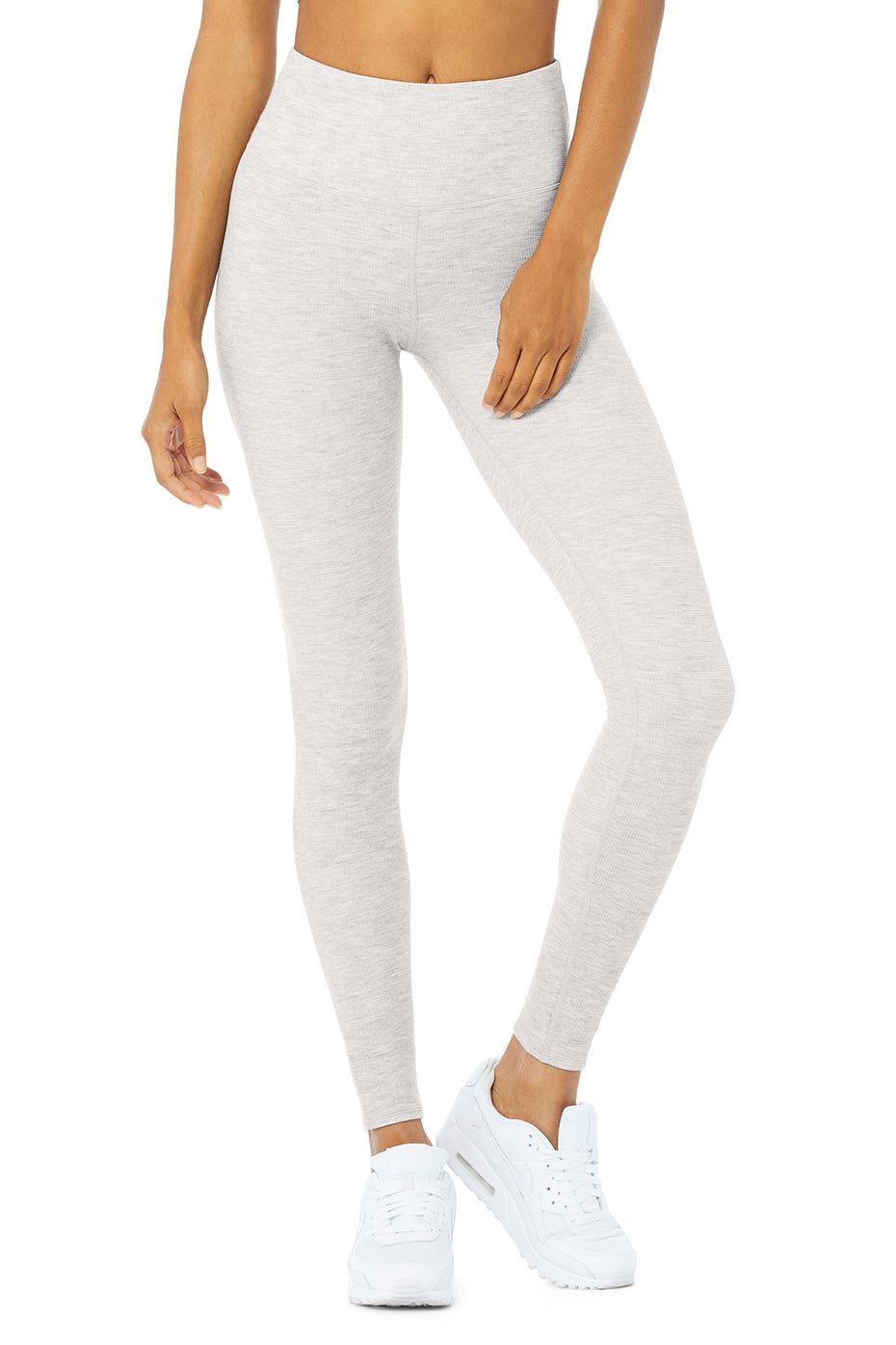 High-Waist Micro Waffle LowKey Legging - Dove Grey Heather sold by Alo Yoga