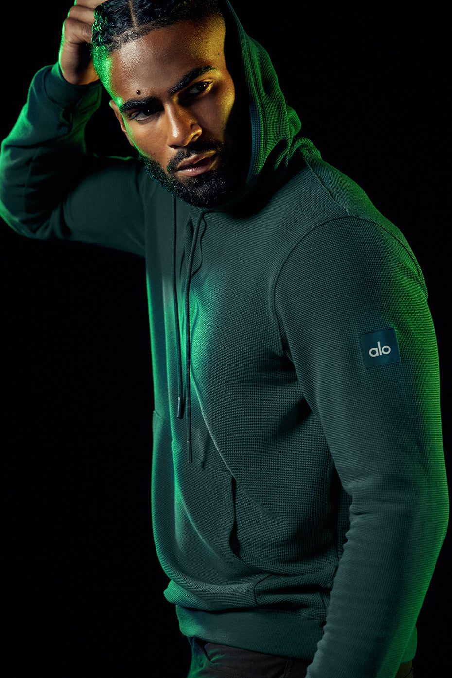 Micro Waffle Fast Break Hoodie - Midnight Green sold by Alo Yoga product image thumbnail 5