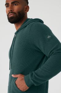 Micro Waffle Fast Break Hoodie - Midnight Green sold by Alo Yoga