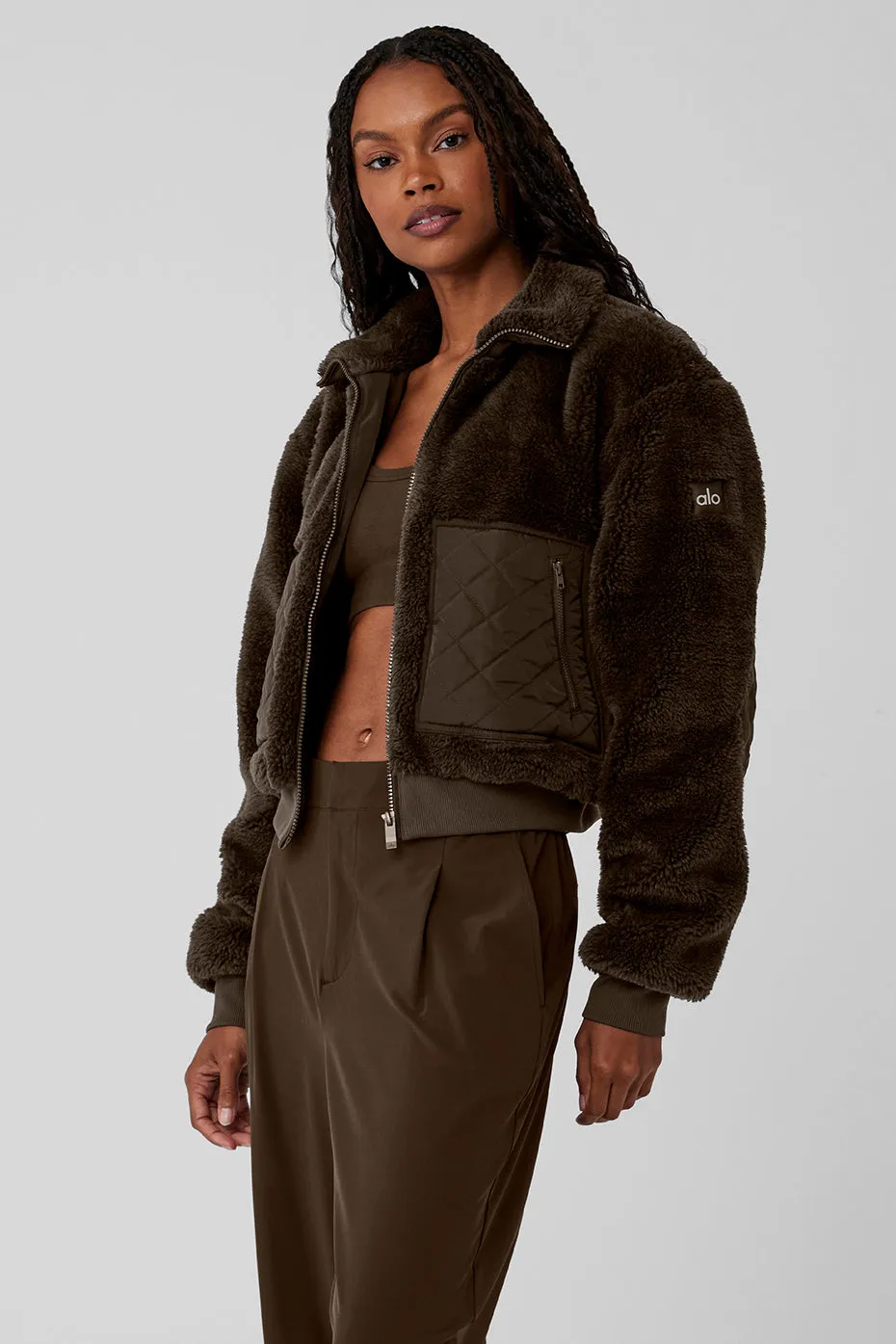 Sherpa Edge Bomber - Espresso sold by Alo Yoga product image thumbnail 3