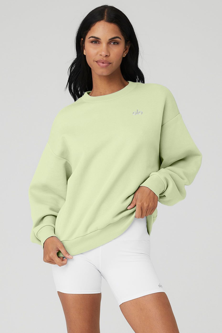 Accolade Crew Neck Pullover - Iced Green Tea sold by Alo Yoga
