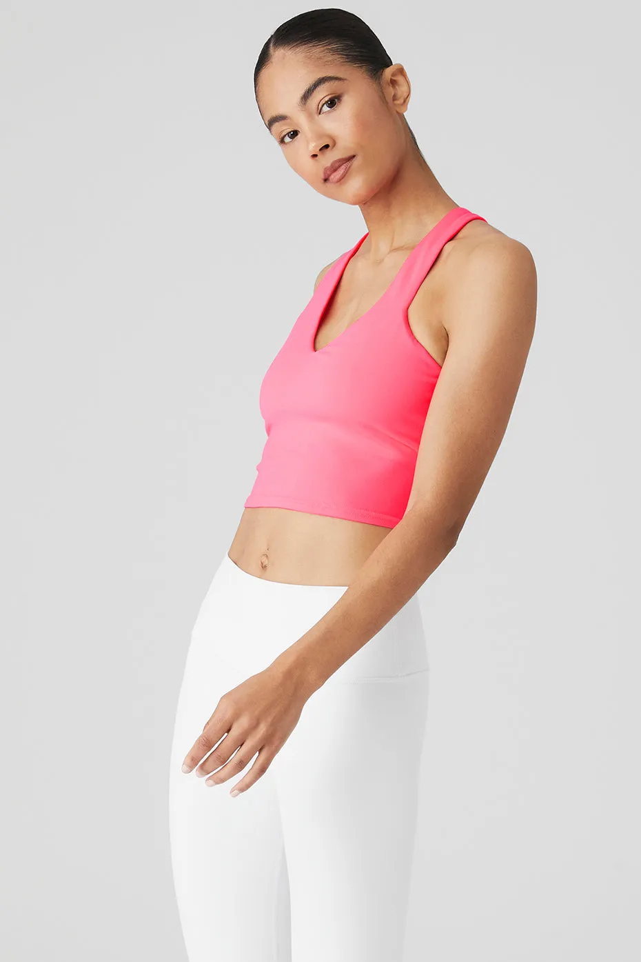 Airbrush Real Bra Tank - Fluorescent Pink Coral sold by Alo Yoga product image thumbnail 4