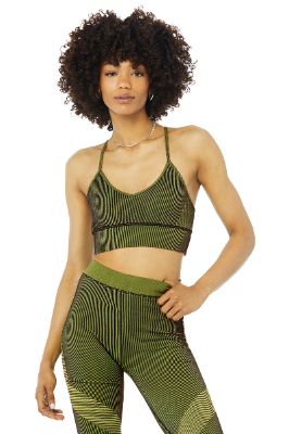 Seamless Illusion Bralette - Anthracite/Highlighter made by Alo Yoga
