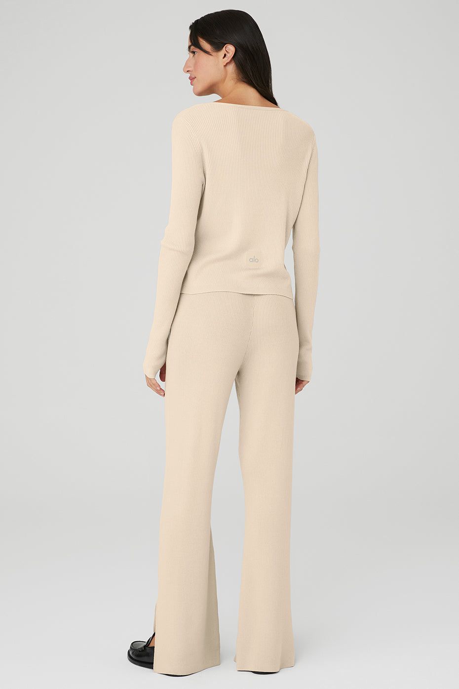 Knit Salana Cardigan & Knit High-Waist Salana Wide Leg Pant Set sold by Alo Yoga product image thumbnail 6