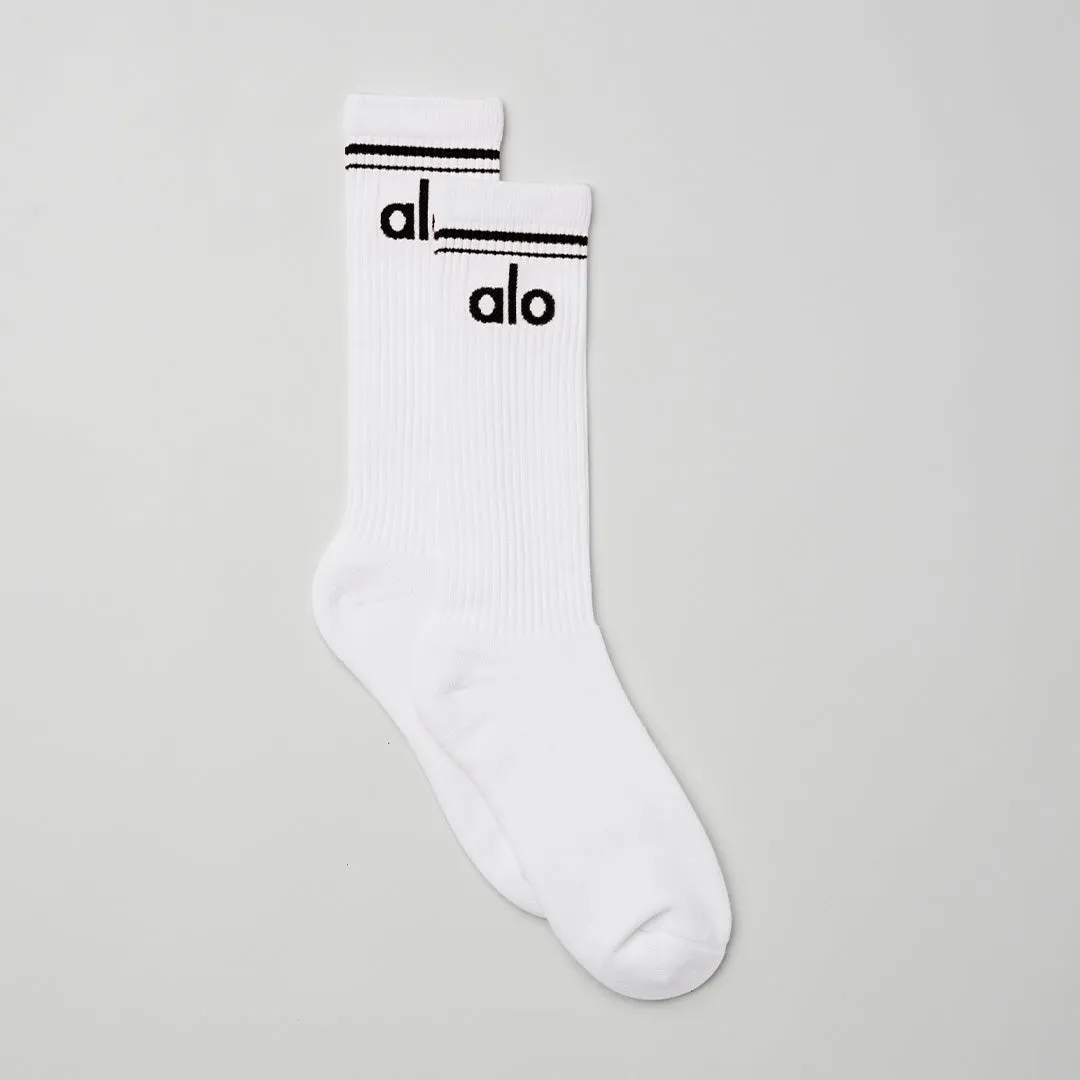 Unisex Throwback Sock- White/Black sold by Alo Yoga