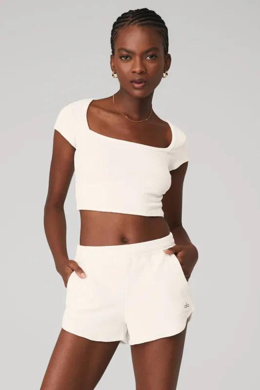 Terry Beachside Short Sleeve - Ivory sold by Alo Yoga