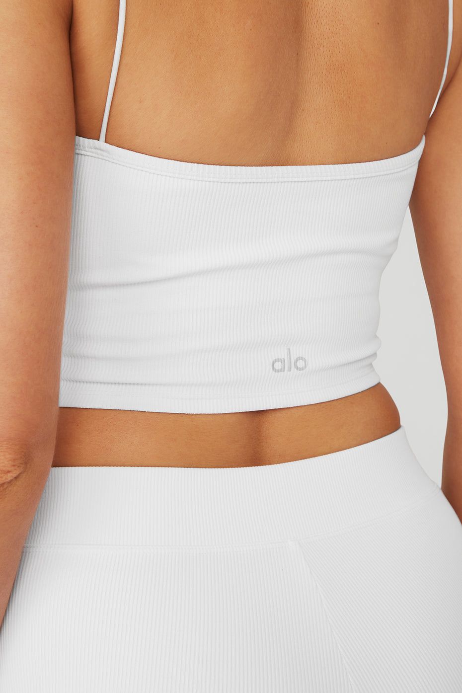 Goddess Ribbed Bandeau Top & Goddess Ribbed High-Waist Hot Short Set - White sold by Alo Yoga product image thumbnail 4