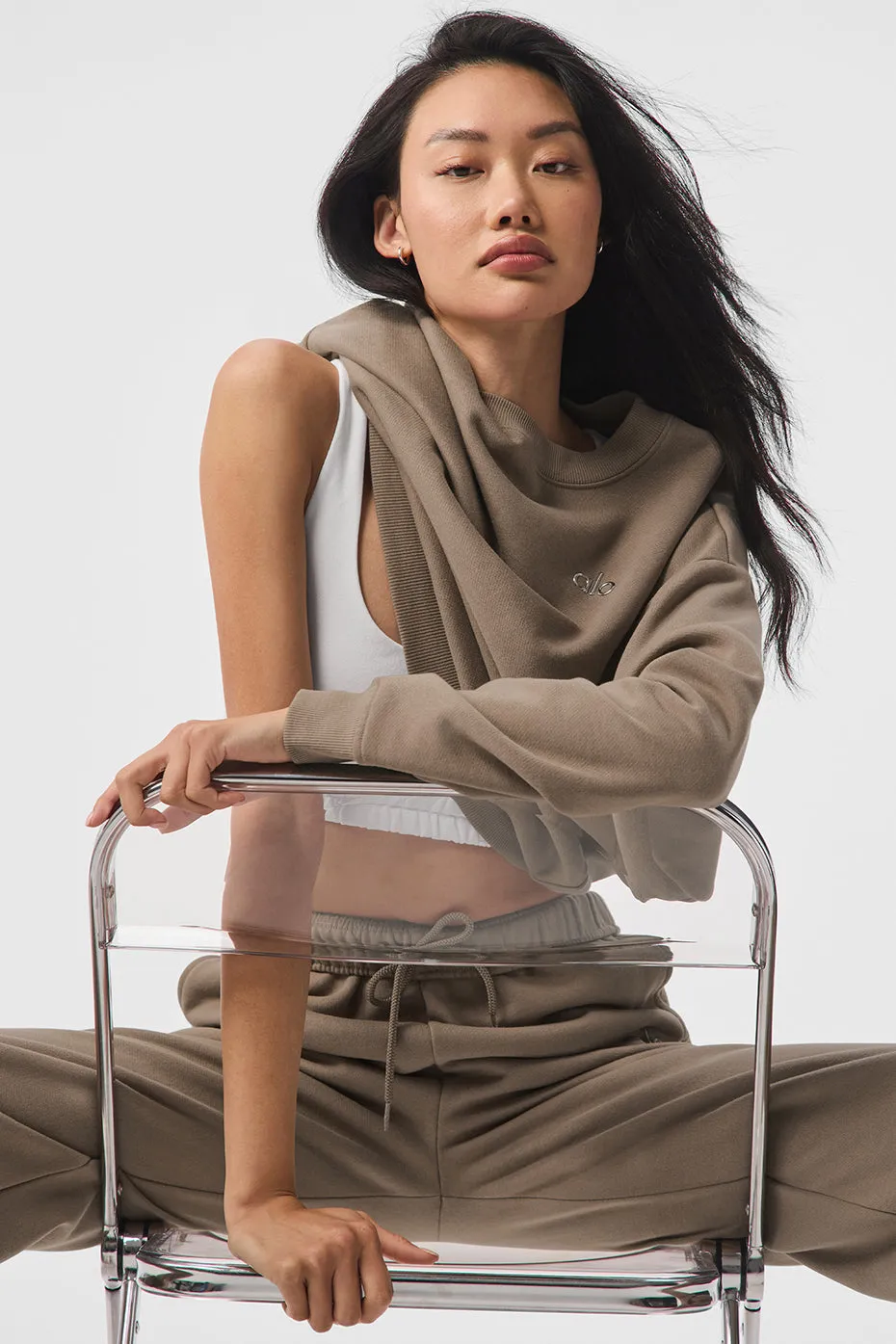 Accolade Crew Neck Pullover - Gravel sold by Alo Yoga product image thumbnail 4