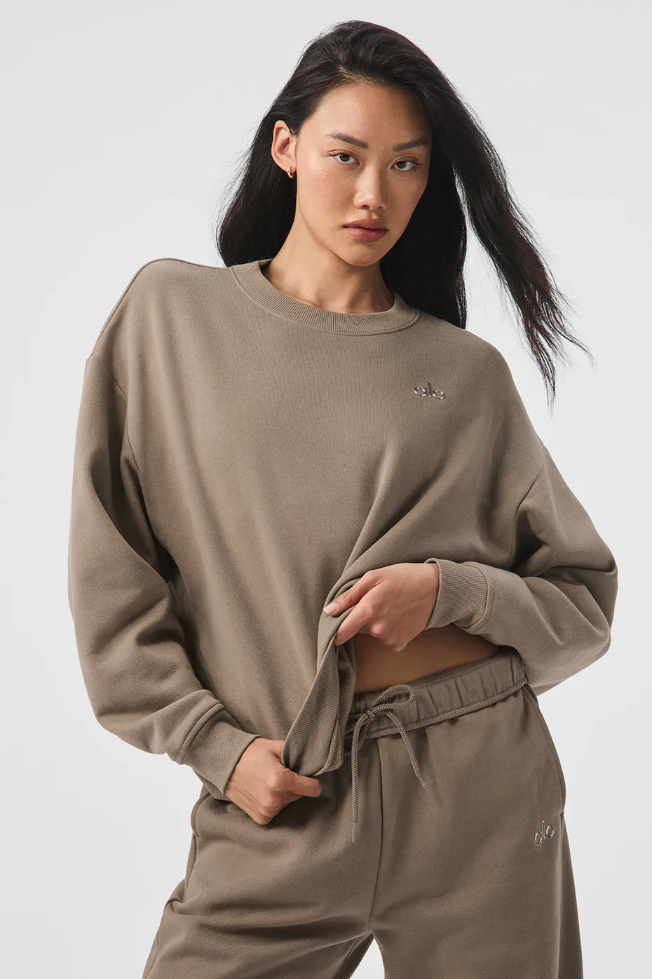 Accolade Crew Neck Pullover - Gravel sold by Alo Yoga product image thumbnail 2