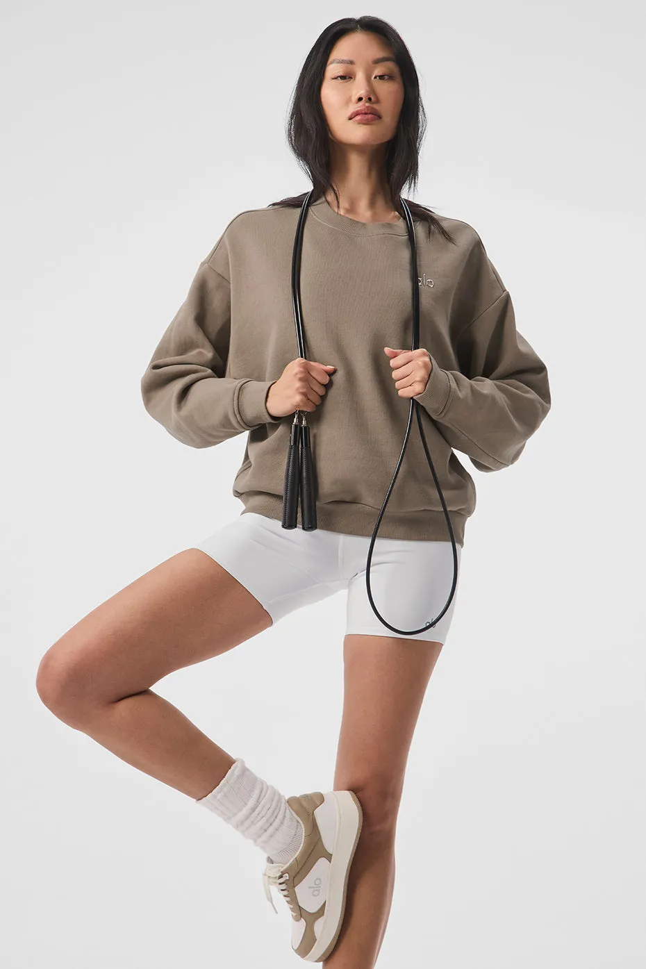 Accolade Crew Neck Pullover - Gravel sold by Alo Yoga