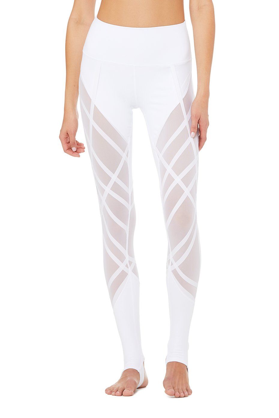 High-Waist Wrapped Stirrup Legging - White sold by Alo Yoga