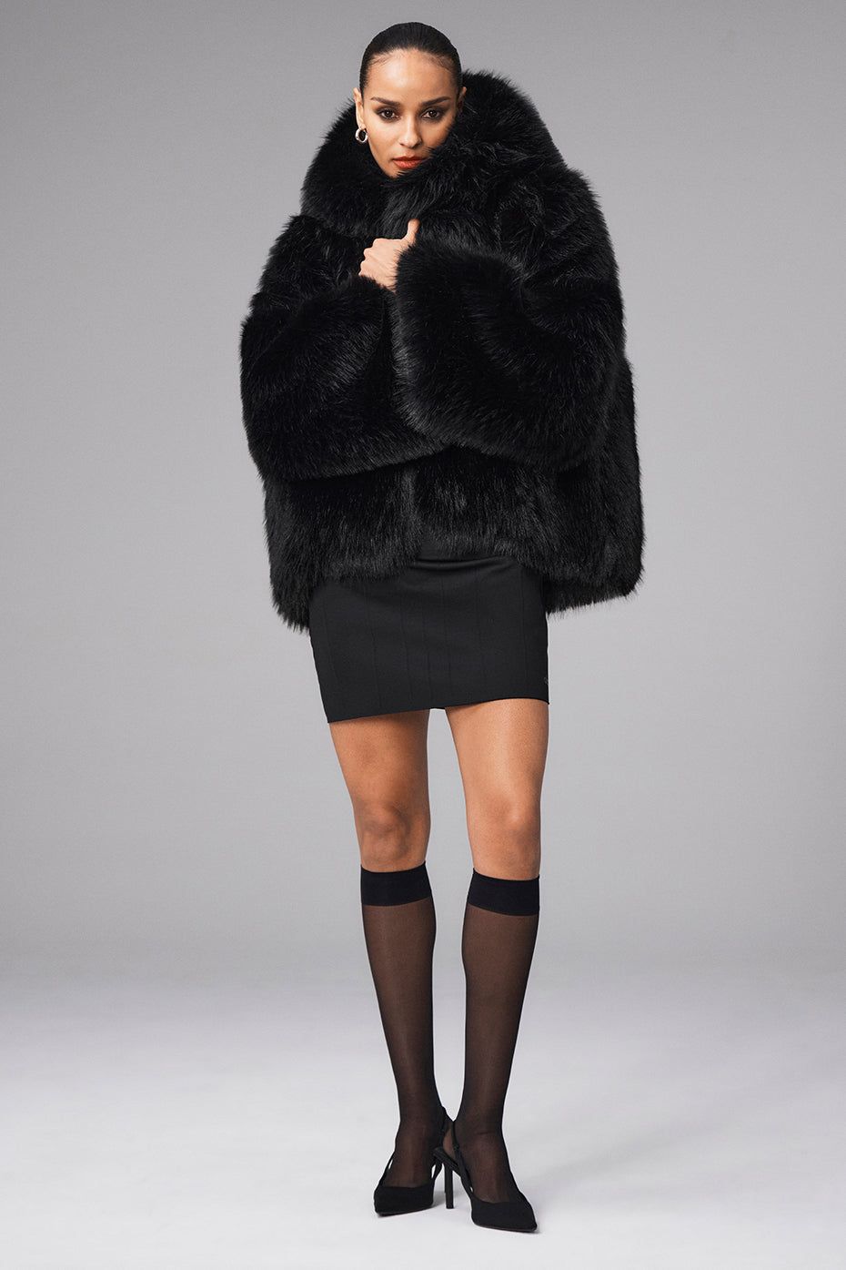 Opulent Faux Fur Statement Jacket - Black sold by Alo Yoga product image thumbnail 3