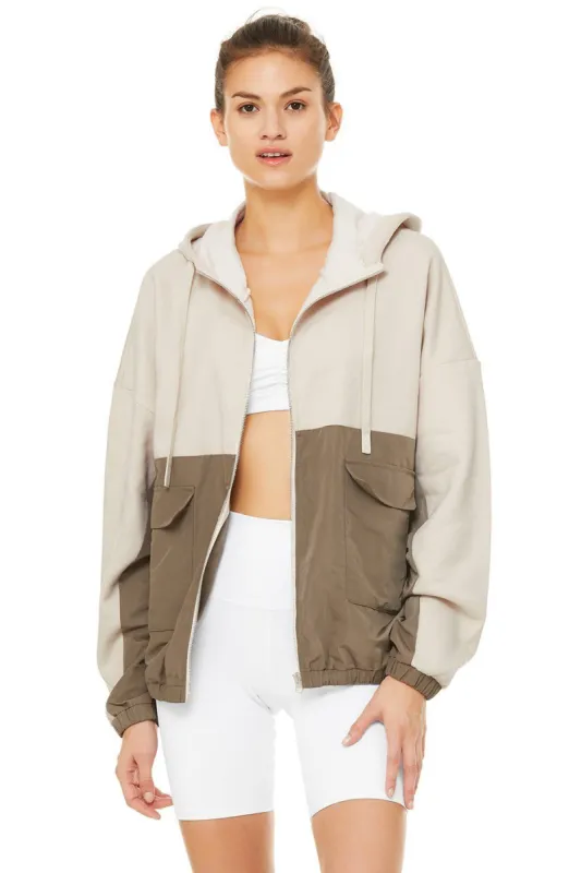 Intent Jacket - Bone/Olive Branch sold by Alo Yoga