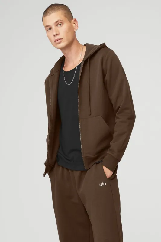 Everyday Full Zip Hoodie - Espresso sold by Alo Yoga