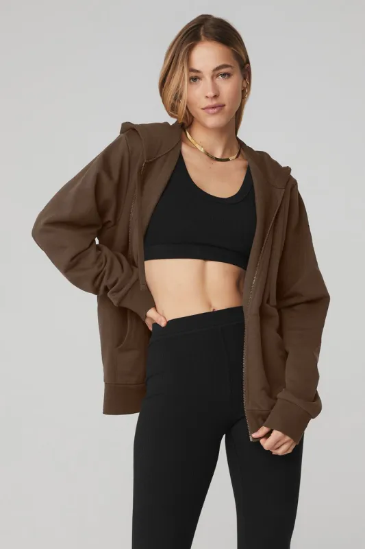Everyday Full Zip Hoodie - Espresso sold by Alo Yoga